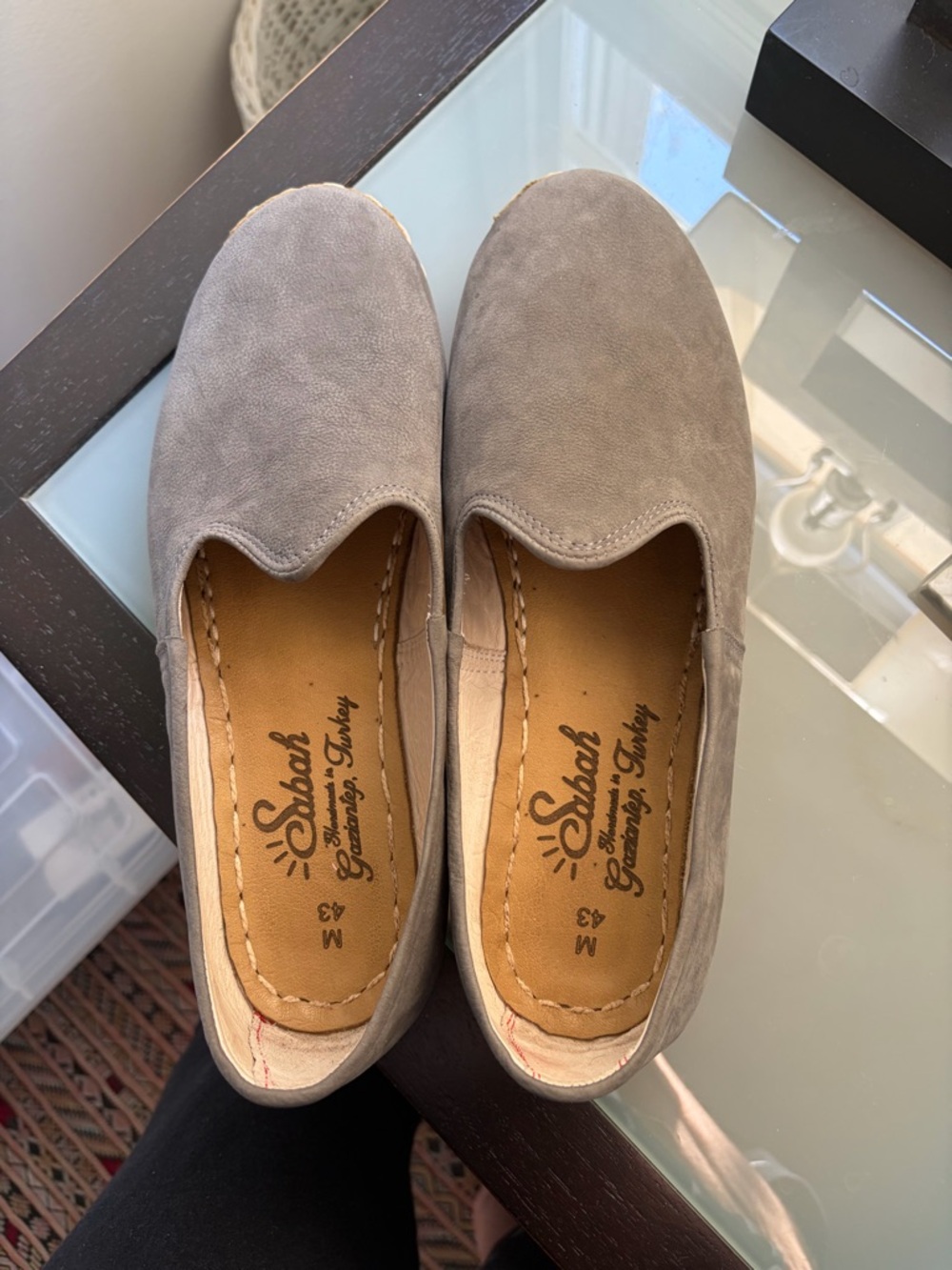 Sabah handmade Turkish Casual Slip-On Loafers in Light Gray